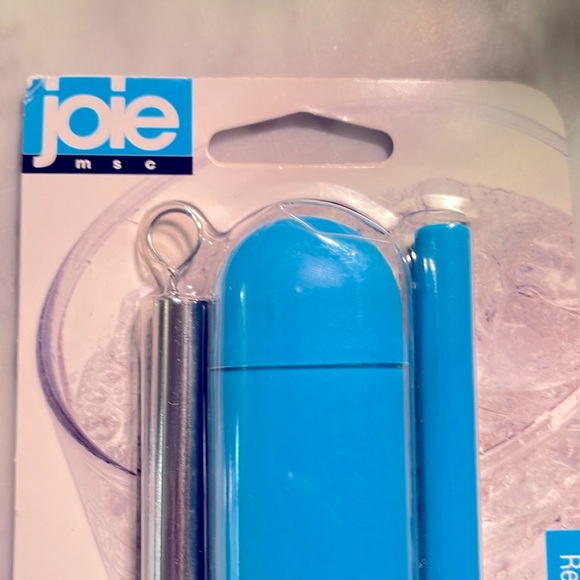 Joie Straw On The Go set NWT,reusable, stainless steel straw+cleaning brush+case - Picture 2 of 7